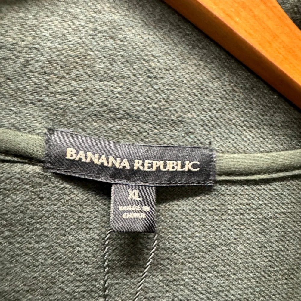 Banana Republic Sweater Waffle Knit 1/4 Quarter Zip Pullover Mens XL Green NEW